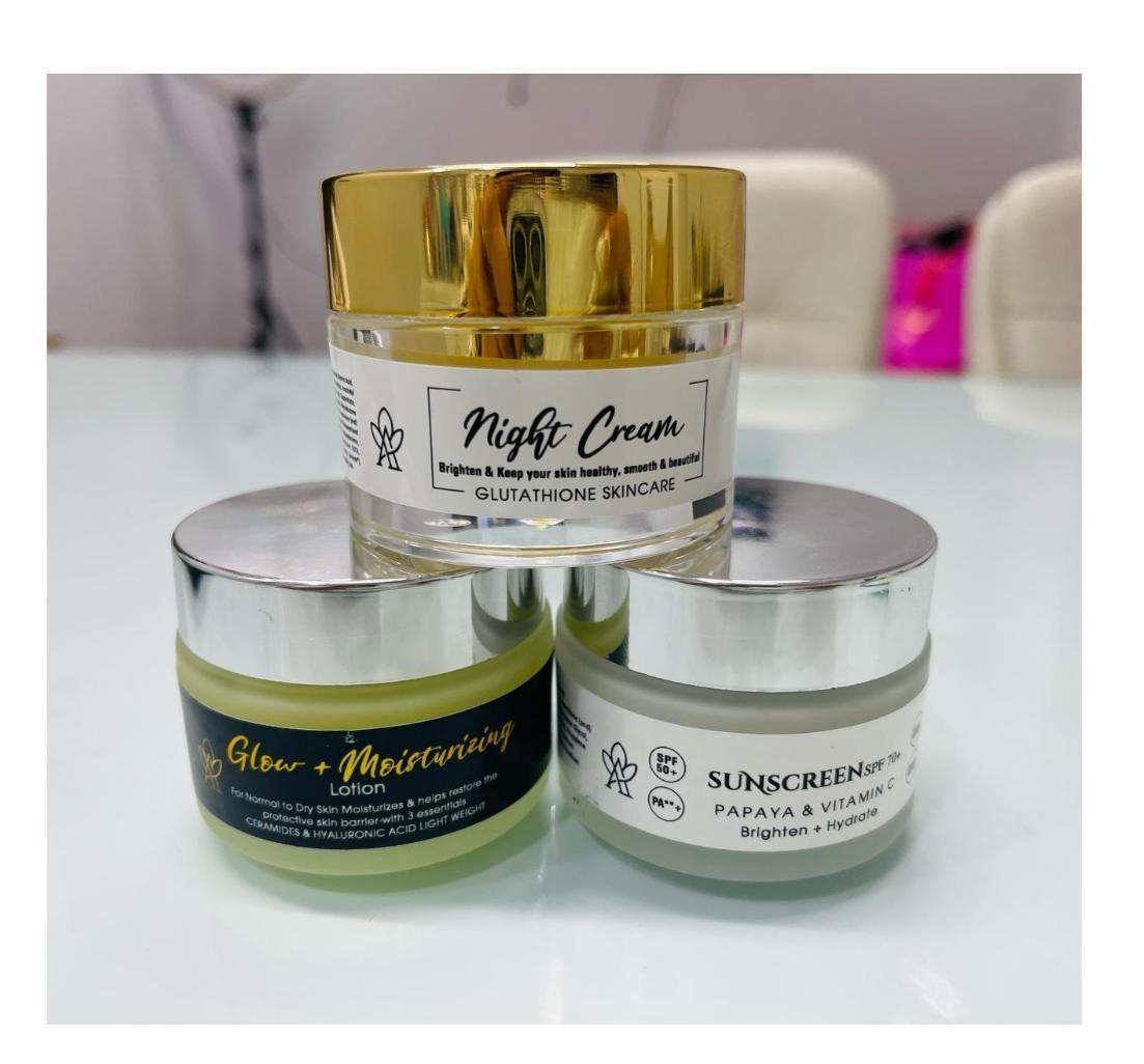 Korean night cream + mosturiser + sun screen